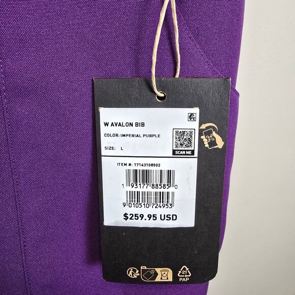 Burton Womens Size L Avalon Bib Ski Snowboard Snow Pants Imperial Purple - Picture 3 of 4